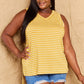 Doublju Talk To Me Full Size Striped Sleeveless V-Neck Top