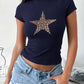 Devine Star Round Neck Short Sleeve T-Shirt