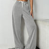 Drawstring Wide Leg Pants with Pockets