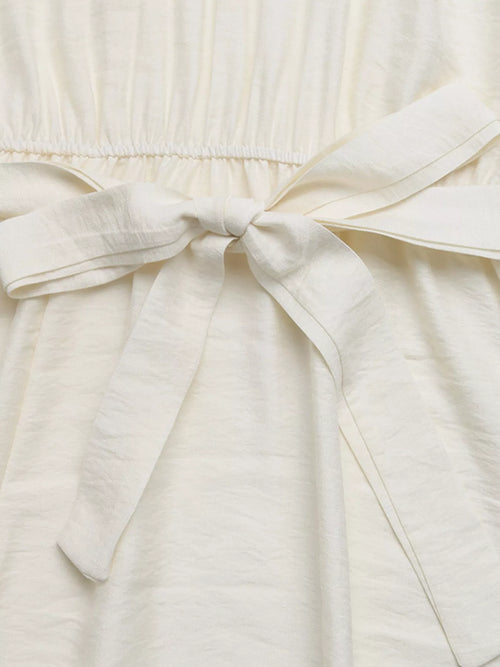 Lace Trimmed Slit Maxi Dress