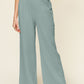 Double Take Full Size Texture Smocked Waist Wide Leg Pants