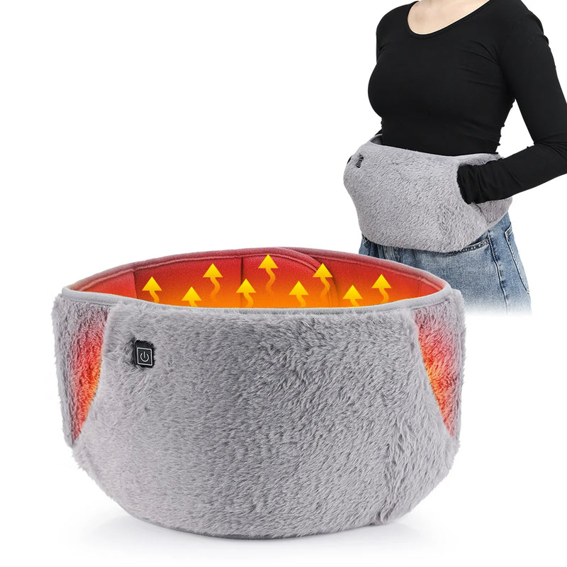 Electric USB Heating Belt – Instant Warmth & Hot Compress Therapy for Waist, Abdomen & Lower Back in use.