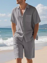 The Bayside Button-Up Set – casual button up shirt and shorts set, view 6