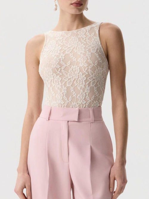 Lace Round Neck Tank