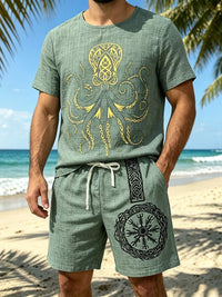 The Easton Round Neck Set – round neck tee and shorts set, view 8