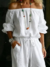 The Nova Off-Shoulder Set – off-shoulder neckline detail