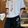 Men's Full Size Panda Bamboo Print Tee and Shorts Set Plus Size