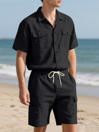 The Harbor Button-Up Set – button up shirt and shorts set, view 7