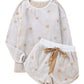 White Star Print Long Sleeve Top & Shorts Loungewear Set