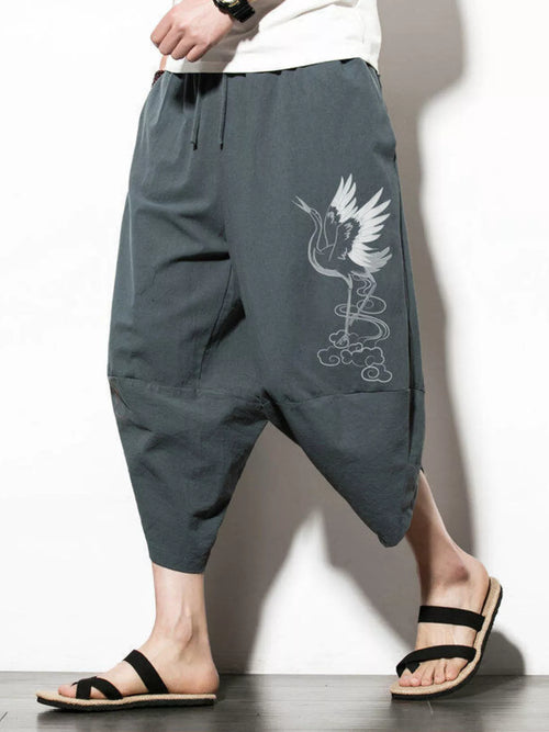 Men's Plus Size Loose Fit Cropped Pants