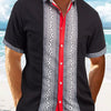 Men's Full Size Casual Geometric Print Short Sleeve Shirt Plus Size