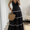 Halter Neck Pleated Maxi Dress