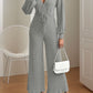 V-Neck Long Sleeve Wide Leg Jumpsuit