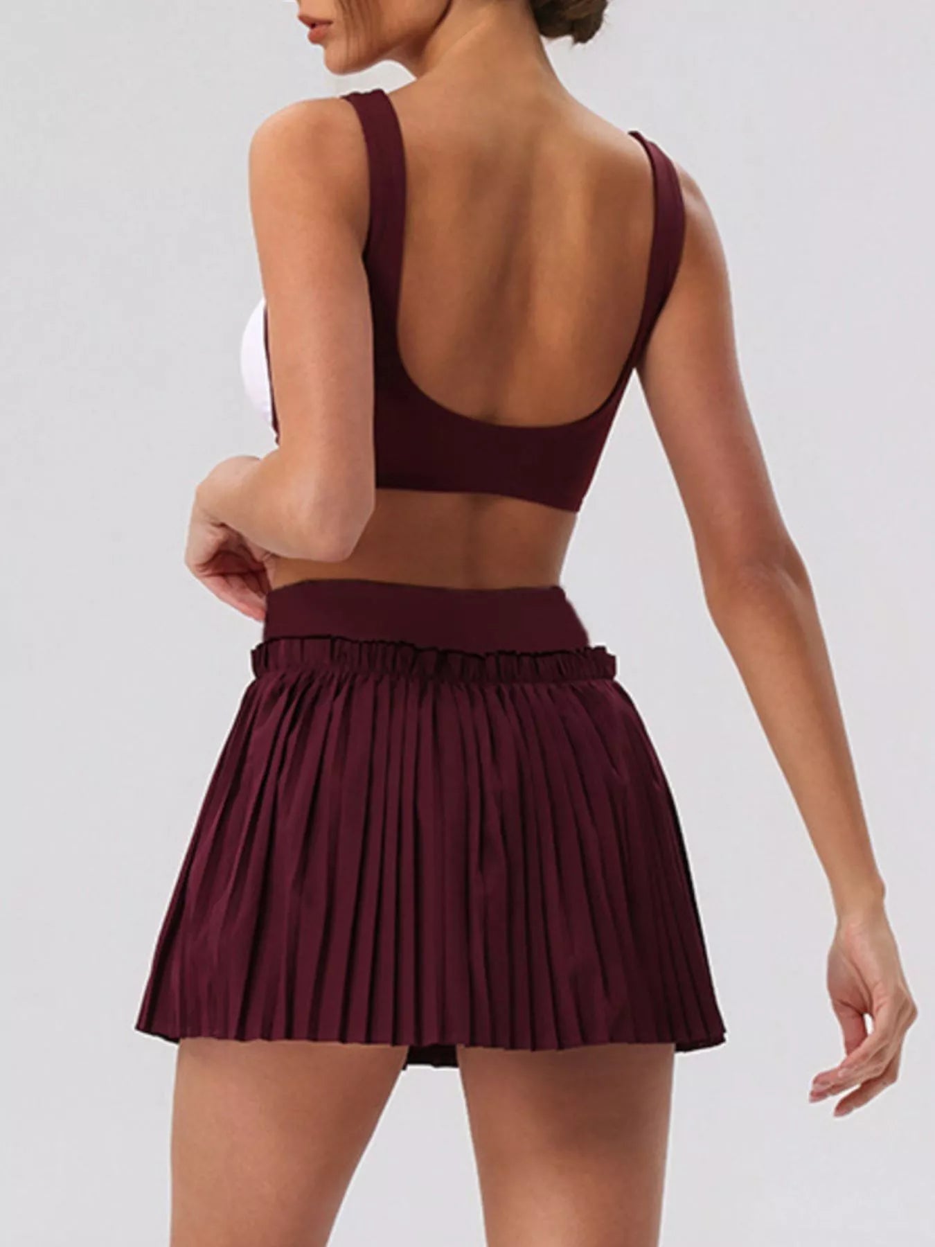 The Cleo Twist Top & Pleated Skirt Set