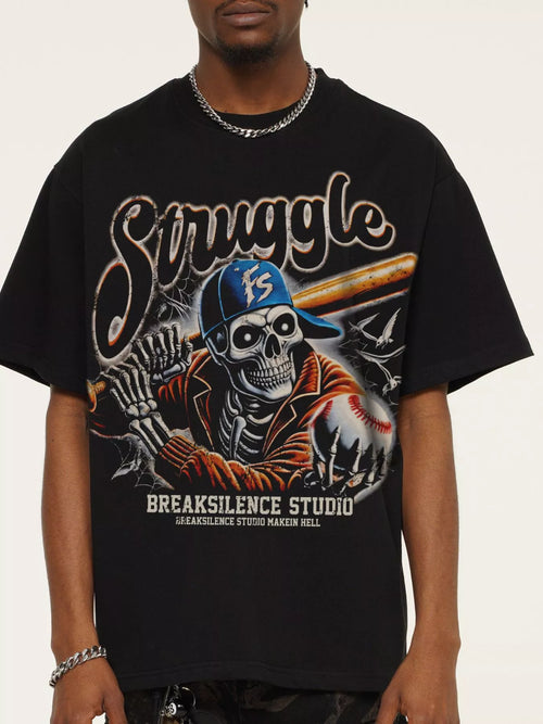 Men's STRUGGLE Graphic Round Neck Short Sleeve T-Shirt