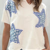 Patriot Star Patched Notched Neck Mineral Washed Tee