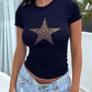 Devine Star Round Neck Short Sleeve T-Shirt