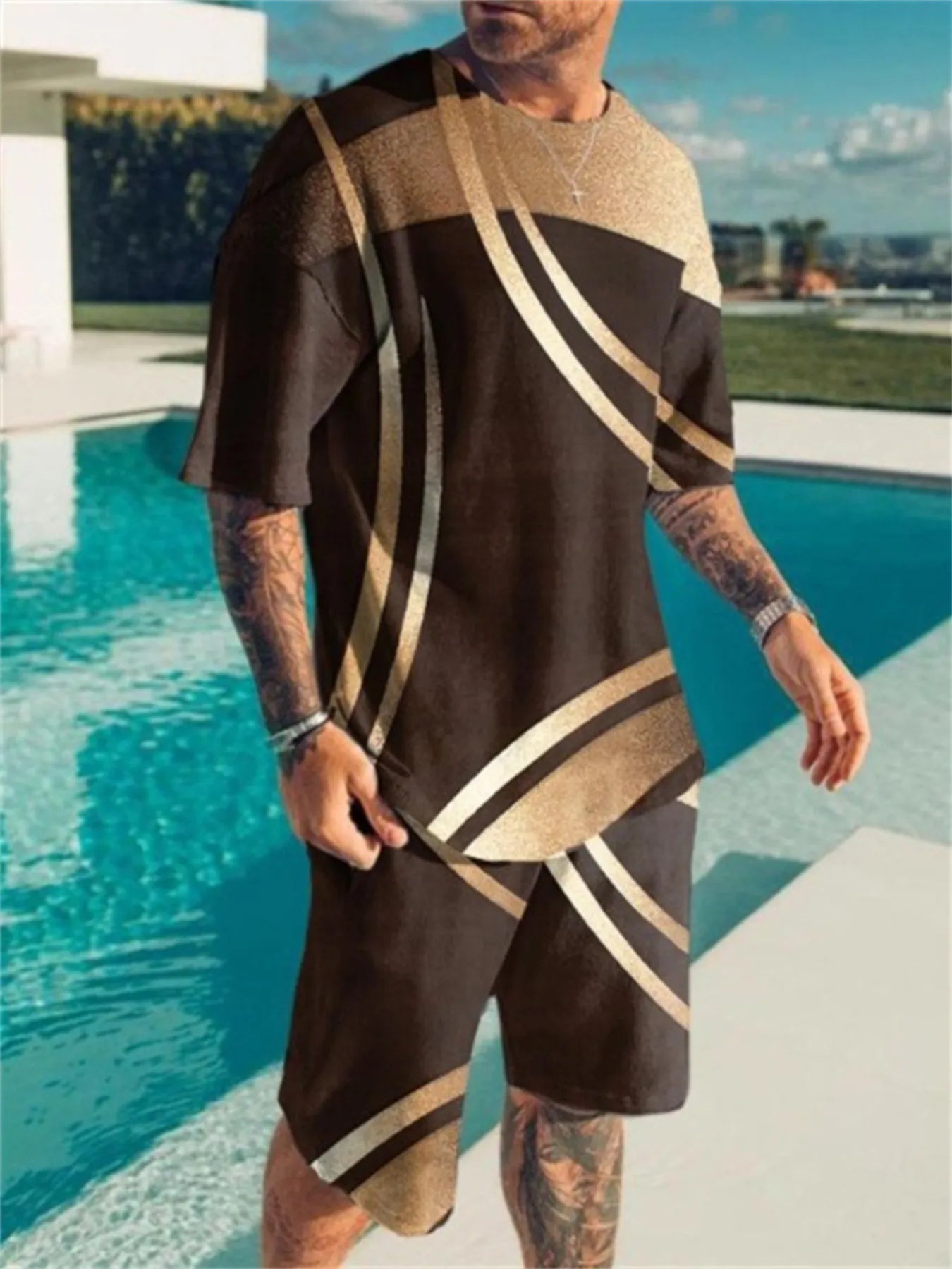 The Vivid Contrast Set – contrast top and shorts set, view 3