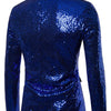 Men's Full Size Sequin One Button Blazer Plus Size
