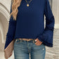 Devine Frill Round Neck Long Sleeve Top