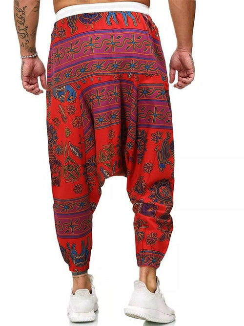 Men's Plus Size Bohemian Print Harem Pants