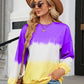 Gradient Round Neck Long Sleeve Sweatshirt