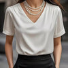 V-Neck Satin Blouse