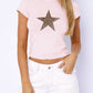 Devine Star Round Neck Short Sleeve T-Shirt