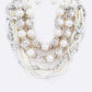 Mix Pearls Layer Statement Necklace Set