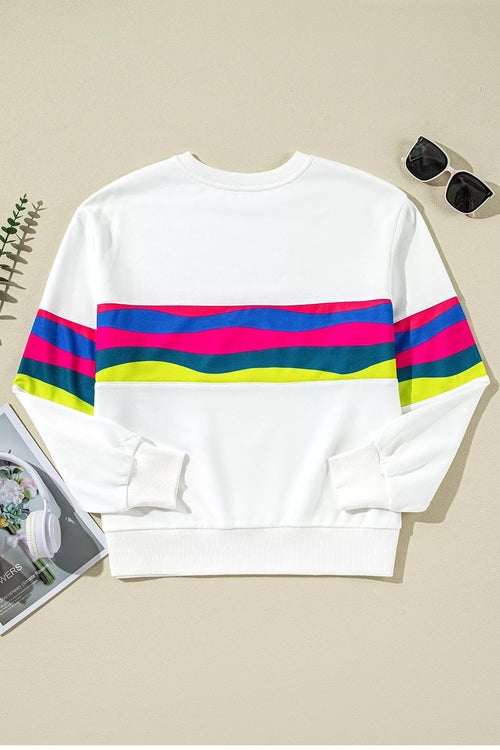 Contrast Striped Round Neck Top