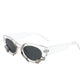 Women Round Snake Design Cat Eye Sunglasses