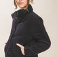 Corduroy Puffer Jacket with Toggle Detail