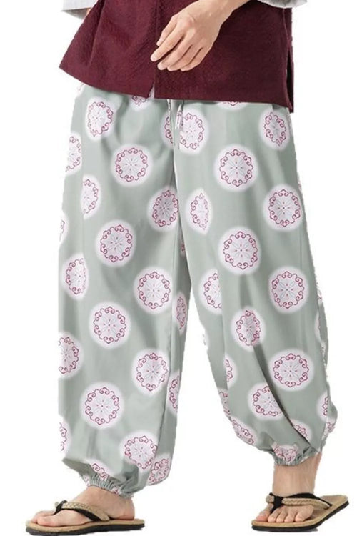 Men's Plus Size Printed Loose Fit Harem Pants