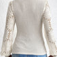 Mock Neck Lace Long Sleeve Top