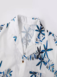 Men's tropical-print short-sleeve shirt and shorts set
