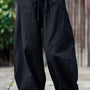 Men's Plus Size Casual Drawstring Wide Leg Pants Black
