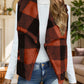 Plaid Open Front Vest Coat