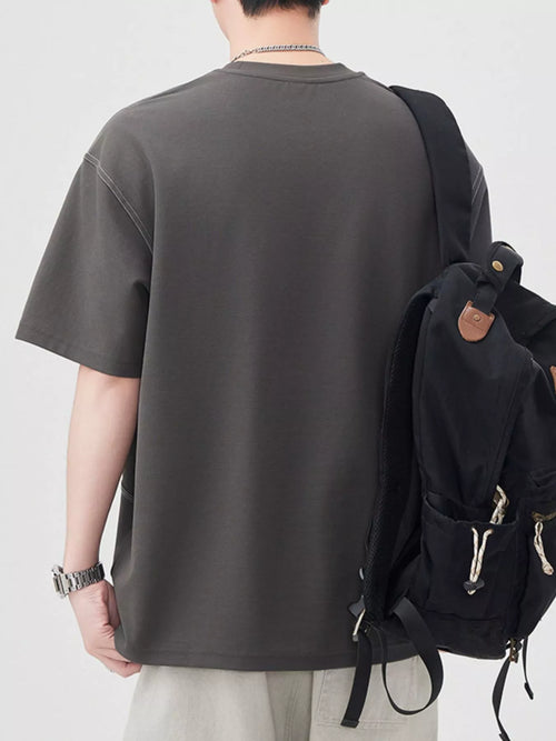 Men's Plus Size Round Neck Relaxed Fit T-Shirt