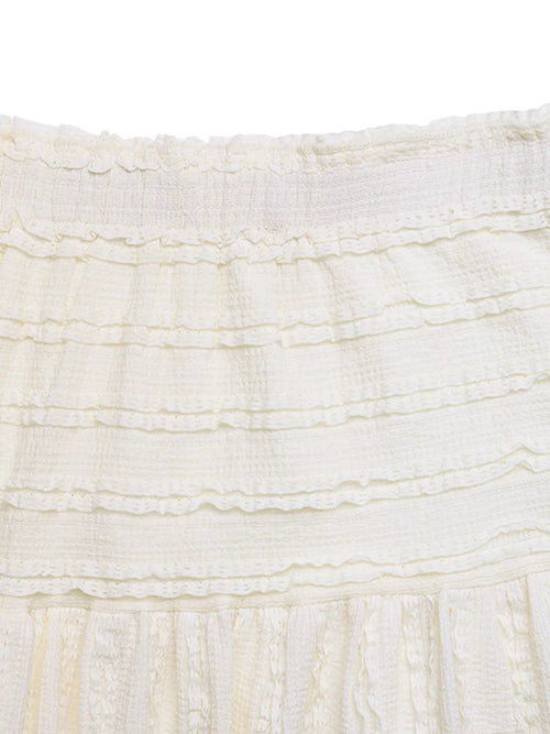 Textured A-Line Midi Skirt