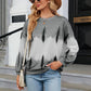 Gradient Round Neck Long Sleeve Sweatshirt