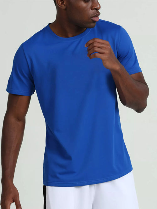 Men's Plus Size Solid Color Round Neck T-Shirt