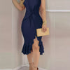 Ruffled Hem Twisted Front Dress