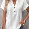 Textured Notched Short Sleeve Top