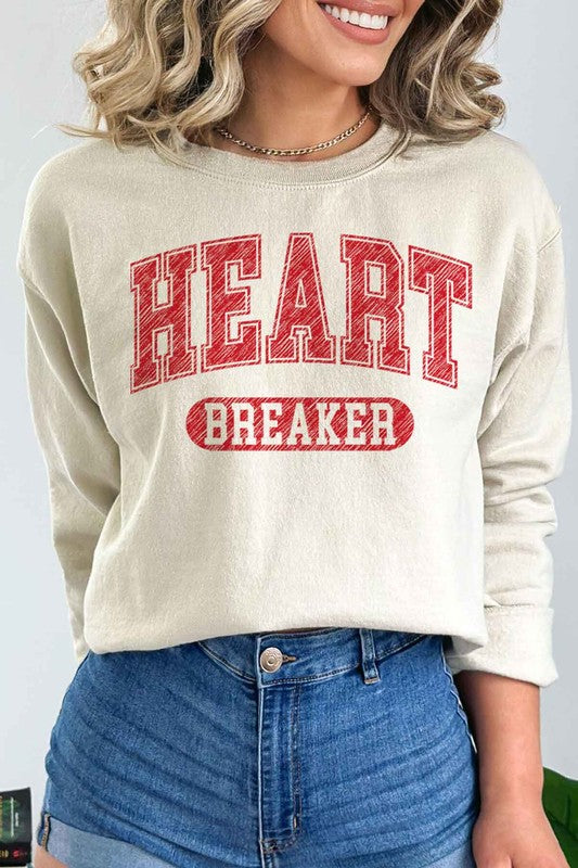 HEART BREAKER PLUS SIZE VALENTINES GRAPHIC SWEATSHIRT