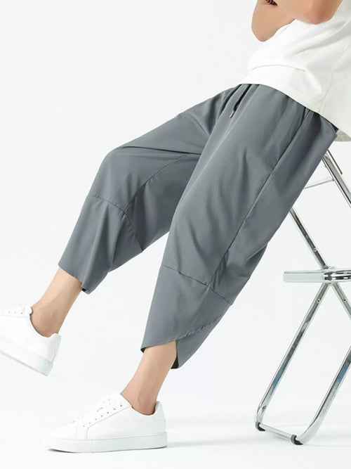 Men's Plus Size Casual Loose Cropped Pants