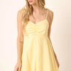 Mittoshop Ruched Detail Spaghetti Tie Mini Dress