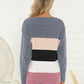 Shiny Color Block Long Sleeve Sweater