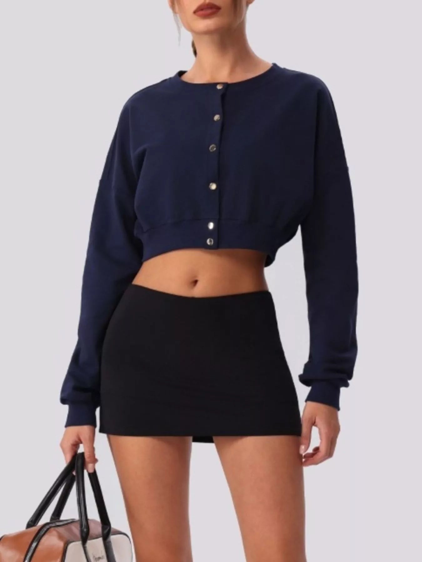 The Cleo Cropped Button Cardigan