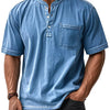 Men's Full Size Button Detail Short Sleeve Top Plus Size