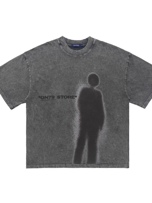 Men's Vintage Washed Graphic Round Neck T-Shirt